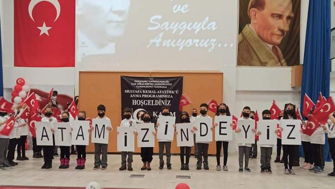 10 Kasım Atatürk'ü Anma programı ilçemiz Halk Eğitimi Merkezi Müdürlüğü konferans salonunda düzenlenen programla gerçekleştirildi.